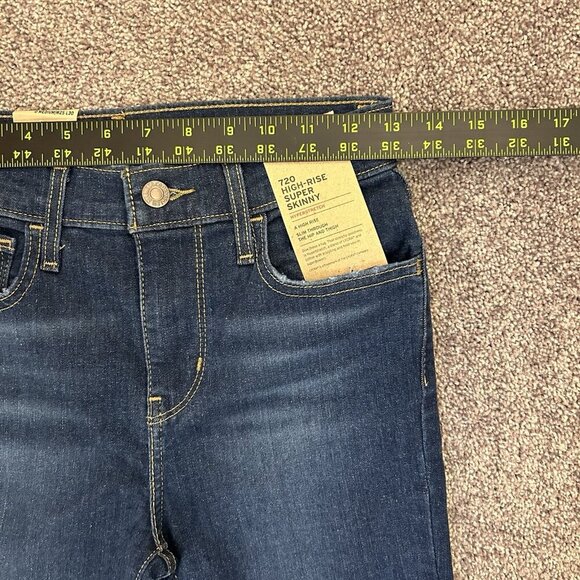 Levi's 720 Womens Super Skinny Jeans Size 0 Med / W25 L30 Blue High Rise NWT $69 - Picture 10 of 16